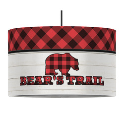 Lumberjack Plaid 12" Drum Pendant Lamp - Fabric (Personalized)