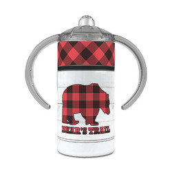 Lumberjack Plaid 12 oz Stainless Steel Sippy Cup (Personalized)