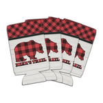 Lumberjack Plaid Can Cooler (16 oz) - Set of 4 (Personalized)