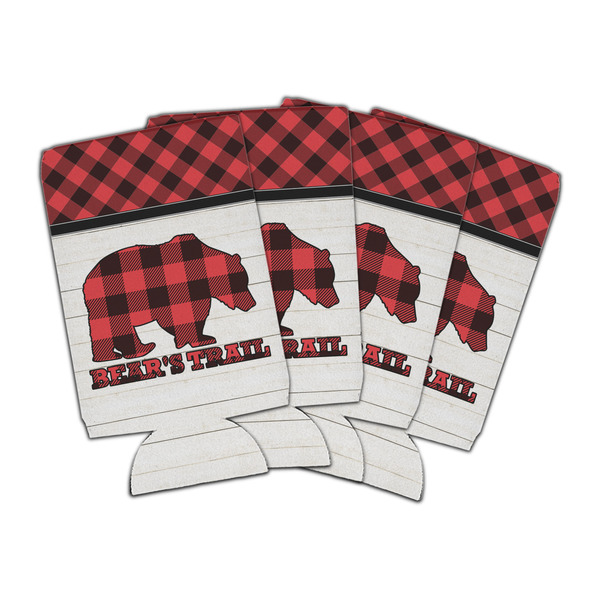 Custom Lumberjack Plaid Can Cooler (16 oz) - Set of 4 (Personalized)