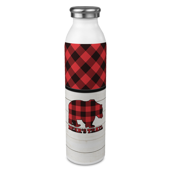 Custom Lumberjack Plaid 20oz Stainless Steel Water Bottle - Full Print (Personalized)