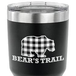 Lumberjack Plaid 30 oz Stainless Steel Tumbler - Black - Double Sided (Personalized)