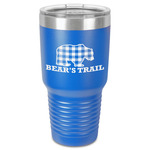 Lumberjack Plaid 30 oz Stainless Steel Tumbler - Royal Blue - Single-Sided (Personalized)