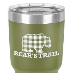 Lumberjack Plaid 30 oz Stainless Steel Tumbler - Olive - Double-Sided (Personalized)