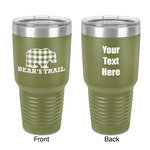 Lumberjack Plaid 30 oz Stainless Steel Tumbler - Olive - Double-Sided (Personalized)