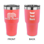 Lumberjack Plaid 30 oz Stainless Steel Tumbler - Coral - Double Sided (Personalized)