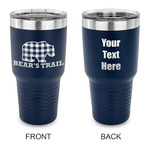 Lumberjack Plaid 30 oz Stainless Steel Tumbler - Navy - Double Sided (Personalized)