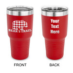 Lumberjack Plaid 30 oz Stainless Steel Tumbler - Red - Double Sided (Personalized)