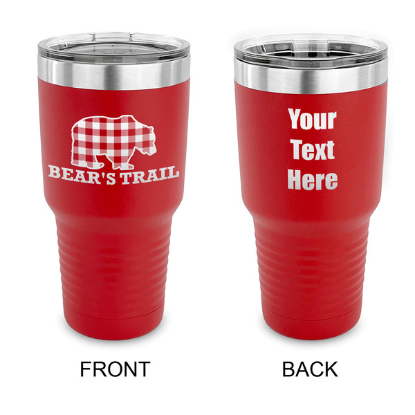 Custom Lumberjack Plaid 30 oz Stainless Steel Tumbler - Red - Double Sided (Personalized)