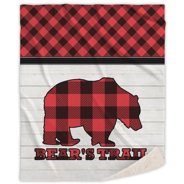 Custom Lumberjack Plaid Sherpa Throw Blanket (Personalized)