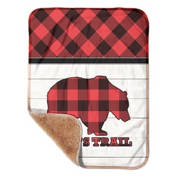 Lumberjack Plaid Sherpa Baby Blanket - 30" x 40" w/ Name or Text