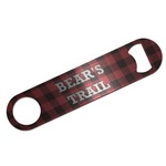 Lumberjack Plaid Bar Bottle Opener - Silver w/ Name or Text