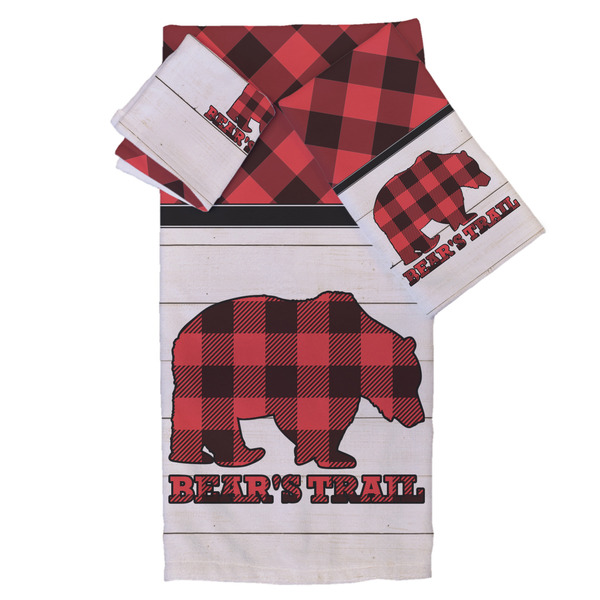 Custom Lumberjack Plaid Bath Towel Set - 3 Pcs (Personalized)