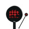 Lumberjack Plaid Black Plastic 5.5" Stir Stick - Round - Closeup