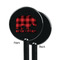 Lumberjack Plaid Black Plastic 5.5" Stir Stick - Single Sided - Round - Front & Back