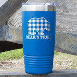 Lumberjack Plaid 20 oz Stainless Steel Tumbler - Royal Blue - Double Sided (Personalized)