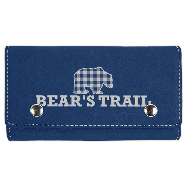 Custom Lumberjack Plaid Cards & Dice Set - Navy Blue (Personalized)