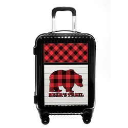 Lumberjack Plaid Carry On Hard Shell Suitcase (Personalized)