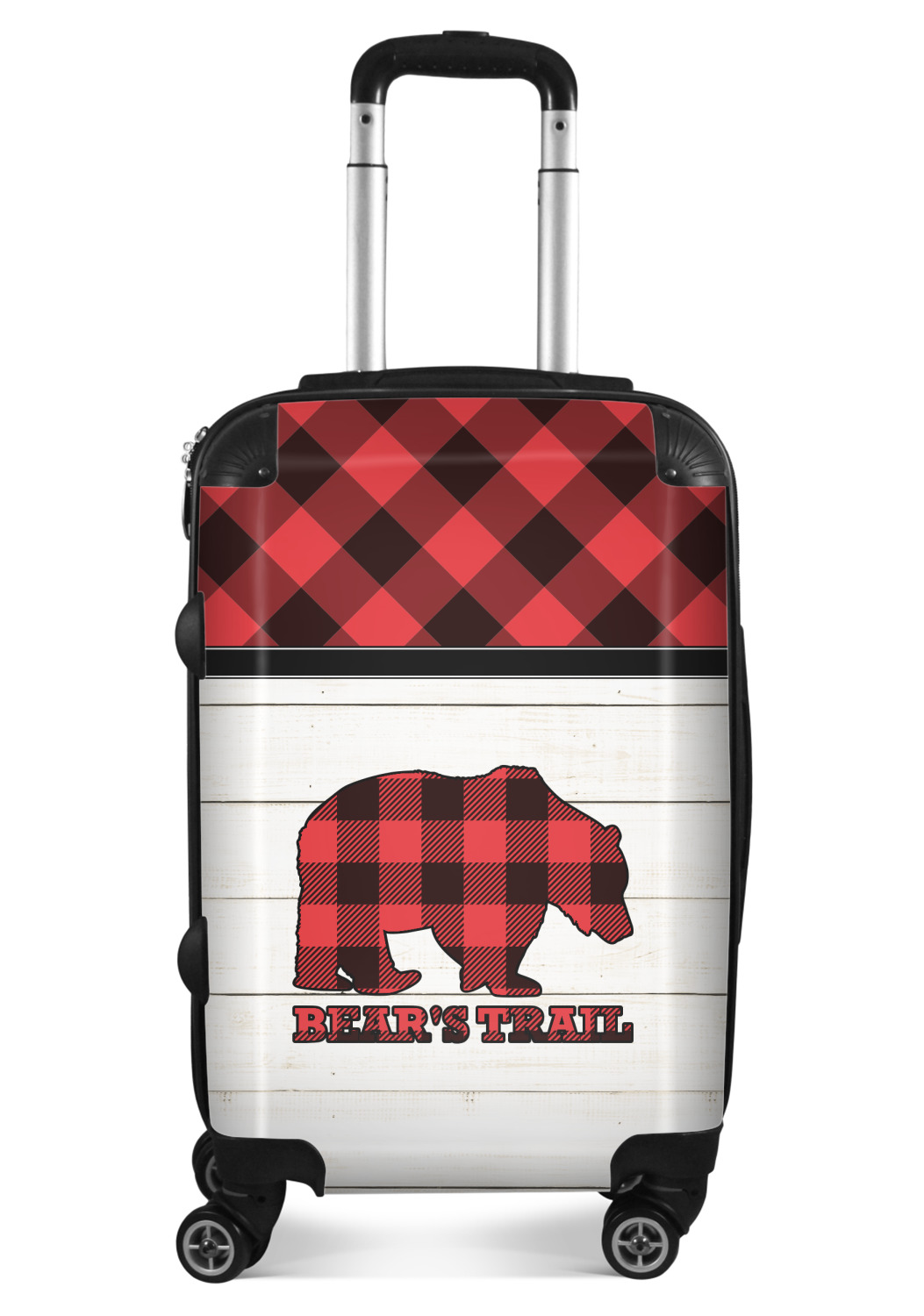 red plaid luggage