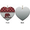 Lumberjack Plaid Ceramic Flat Ornament - Heart Front & Back (APPROVAL)