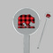 Lumberjack Plaid Clear Plastic 7" Stir Stick - Round - Closeup