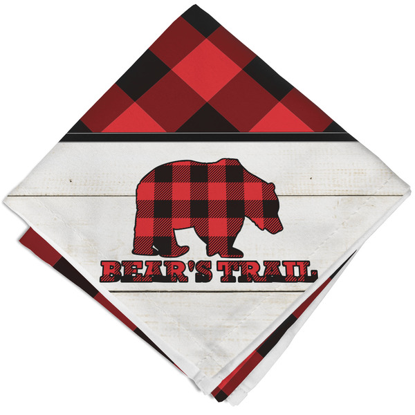 Custom Lumberjack Plaid Cloth Cocktail Napkin - Single w/ Name or Text