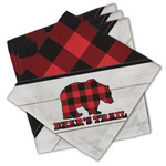 Lumberjack Plaid Cloth Cocktail Napkins - Set of 4 w/ Name or Text