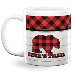 Lumberjack Plaid 20 Oz Coffee Mug - White (Personalized)