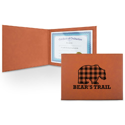 Lumberjack Plaid Leatherette Certificate Holder - Front (Personalized)