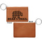 Lumberjack Plaid Cognac Leatherette Keychain ID Holders - Front Apvl