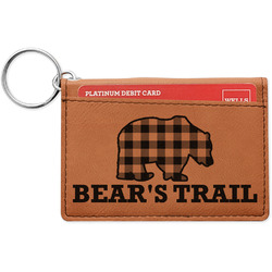 Lumberjack Plaid Leatherette Keychain ID Holder - Double Sided (Personalized)