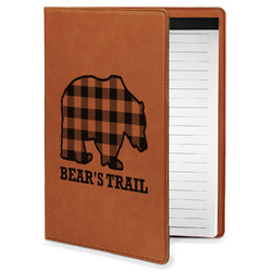 Lumberjack Plaid Leatherette Portfolio with Notepad - Small - Double Sided (Personalized)
