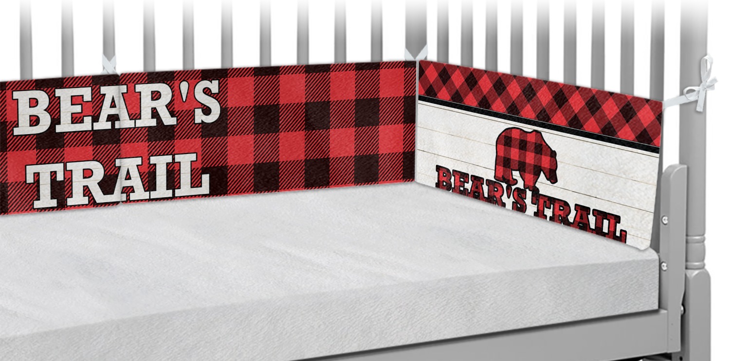 Lumberjack Plaid Crib Bumper Pads Personalized Youcustomizeit