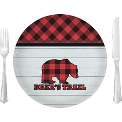 Lumberjack Plaid Glass Lunch / Dinner Plate 10" (Personalized)