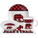 Lumberjack Plaid Dinner Set - Single 4 Pc Setting w/ Name or Text