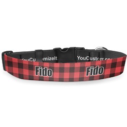 Lumberjack Plaid Deluxe Dog Collar - Medium (11.5" to 17.5") (Personalized)