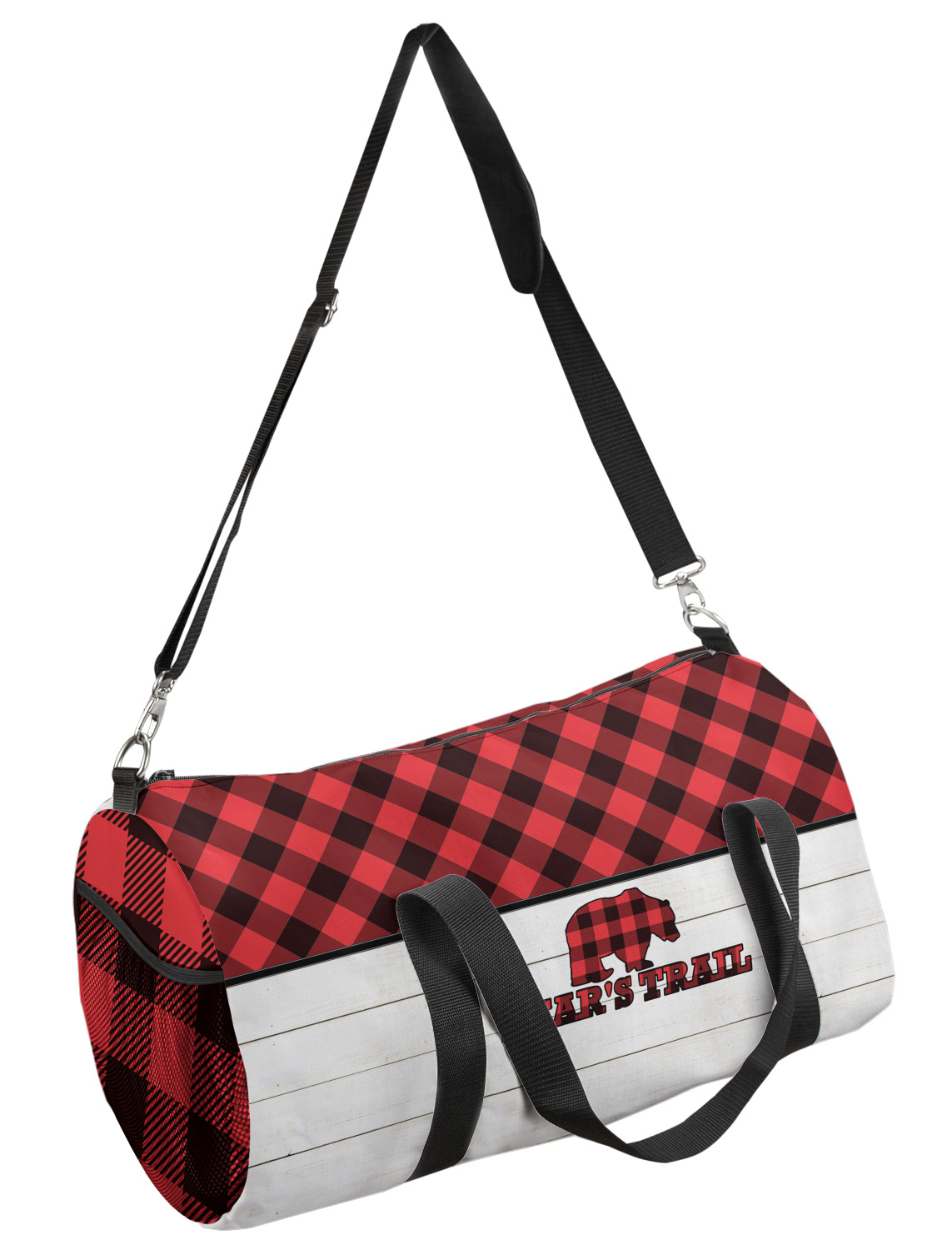 plaid duffle bag