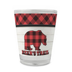 Lumberjack Plaid Glass Shot Glass - 1.5 oz - Set of 4 (Personalized)