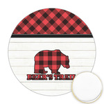 Lumberjack Plaid Printed Cookie Topper - Round (Personalized)