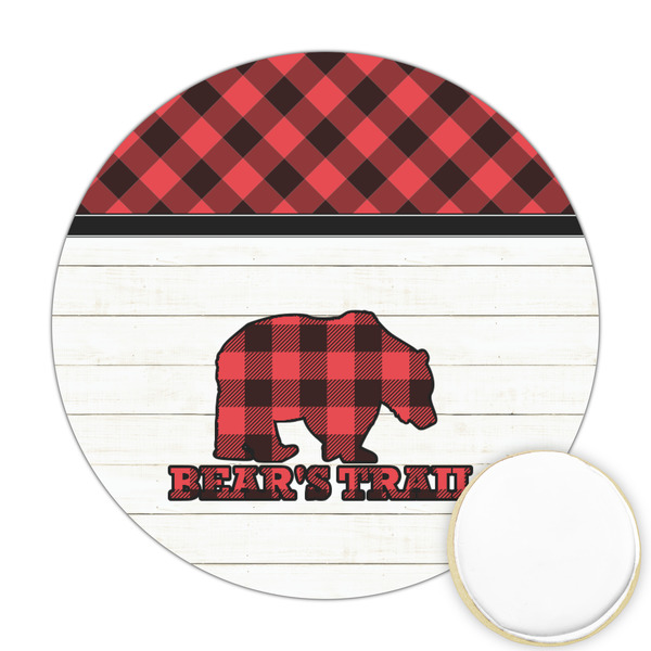 Custom Lumberjack Plaid Printed Cookie Topper - Round (Personalized)