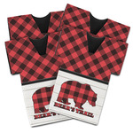 Lumberjack Plaid Jersey Bottle Cooler - Set of 4 (Personalized)