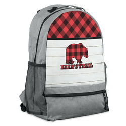 Lumberjack Plaid Backpack - Grey (Personalized)