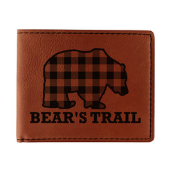 Lumberjack Plaid Leatherette Bifold Wallet - Double Sided (Personalized)