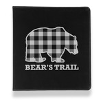 Lumberjack Plaid Leather Binder - 1" - Black (Personalized)