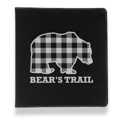 Lumberjack Plaid Leather Binder - 1" - Black (Personalized)