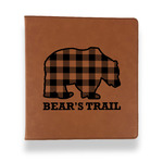 Lumberjack Plaid Leather Binder - 1" - Rawhide (Personalized)