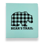 Lumberjack Plaid Leather Binder - 1" - Teal (Personalized)