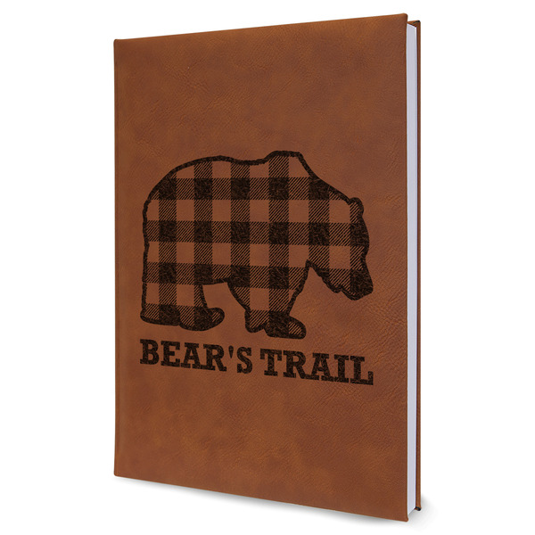 Custom Lumberjack Plaid Leather Sketchbook - Large - Single Sided (Personalized)