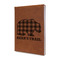 Lumberjack Plaid Leather Sketchbook - Small - Double Sided - Angled View