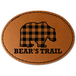 Lumberjack Plaid Faux Leather Iron On Patch - Oval (Personalized)